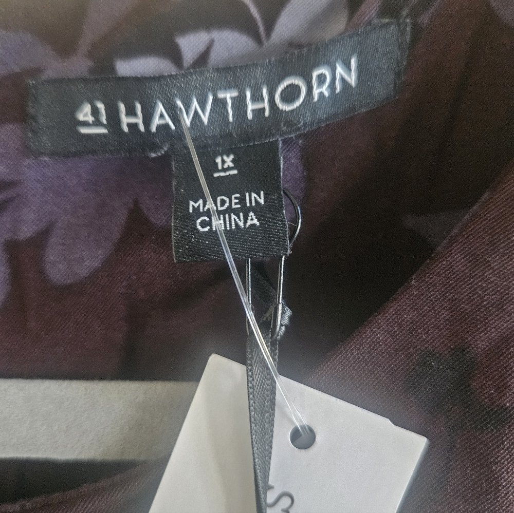 41 Hawthorn Purple Floral Faux Wrap Dress - Picture 4 of 6